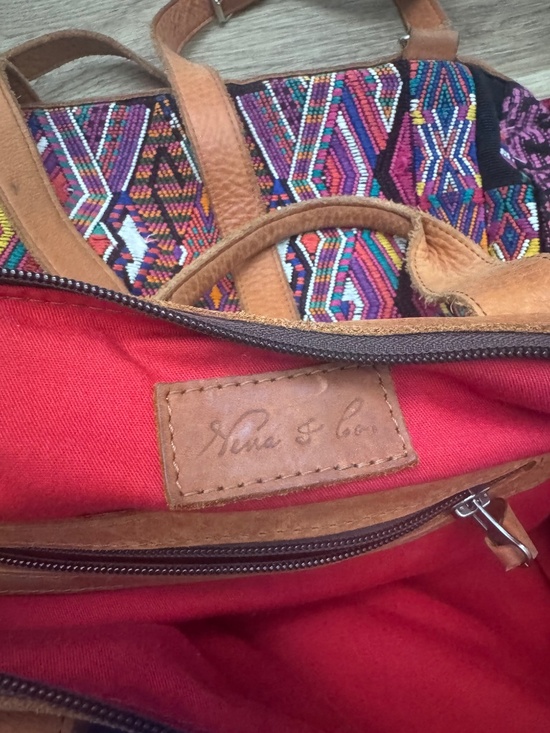 Nena & Co. CDB Travel Bag – Multicolor Woven Textile & Leather